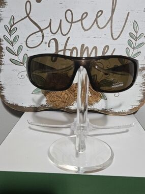 Brown Polarized Wrap Sunglasses